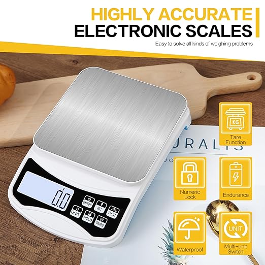 Digital Lab Scale 5000g x 0.1g LCD Display Analytical Balance Jewelry Scale with Charging Precision Electronic Scale Scientific Scale 0.1g Accuracy for Laboratory Kitchen Measurement