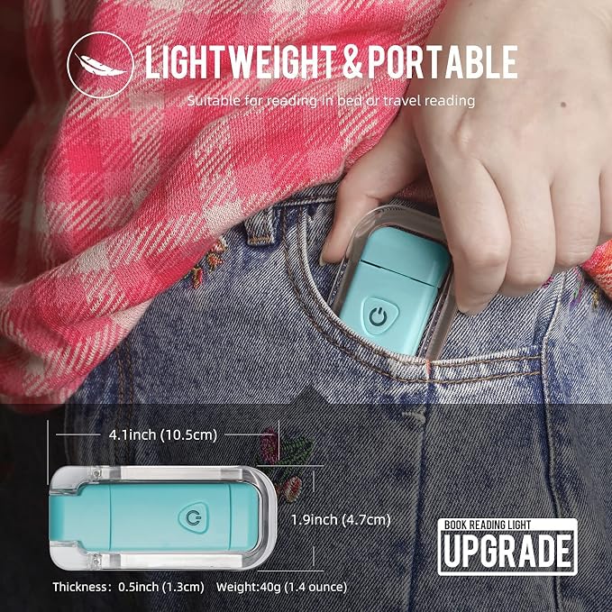 EGWASER Book Reading Light, Portable USB Rechargeable LED Clip on Book Lights - Image 7