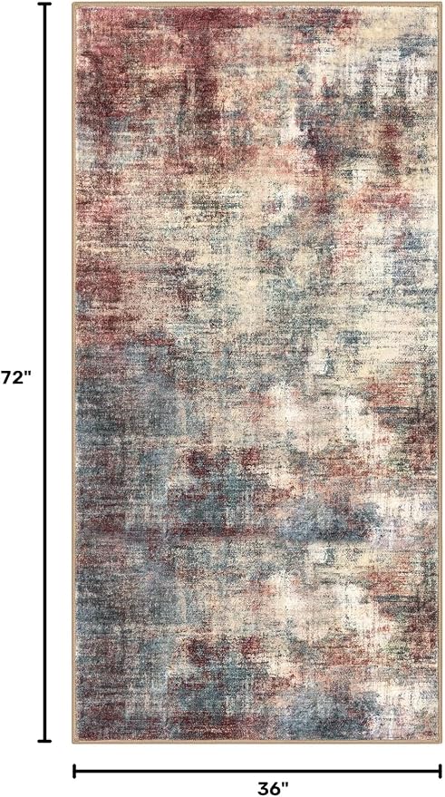 Abstract Runner Rug 3x6 Ft Washable Runners - Image 2