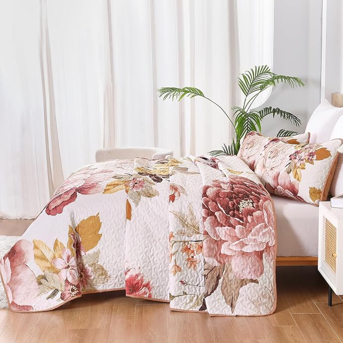 WONGS BEDDING Quilt Queen Size, Soft Microfiber Lightweight Farmhouse Bed Cover - Image 4