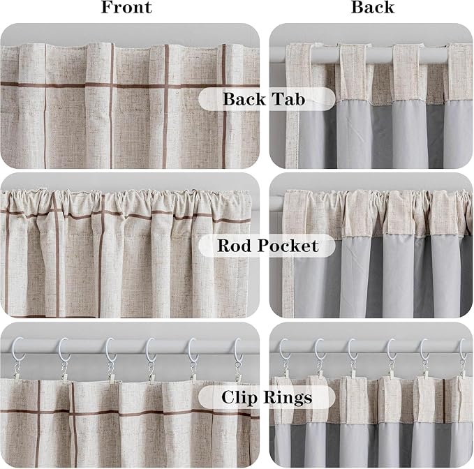 100% Blackout Curtains for Bedroom Room, 2 Thick Layers Thermal Insulated - Image 6