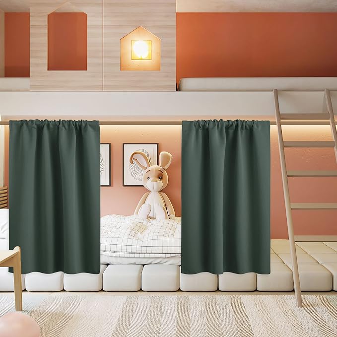 RYB HOME Basement Bathroom Kitchen Cafe Blackout Privacy Curtains 30 inches | by RYBHOME