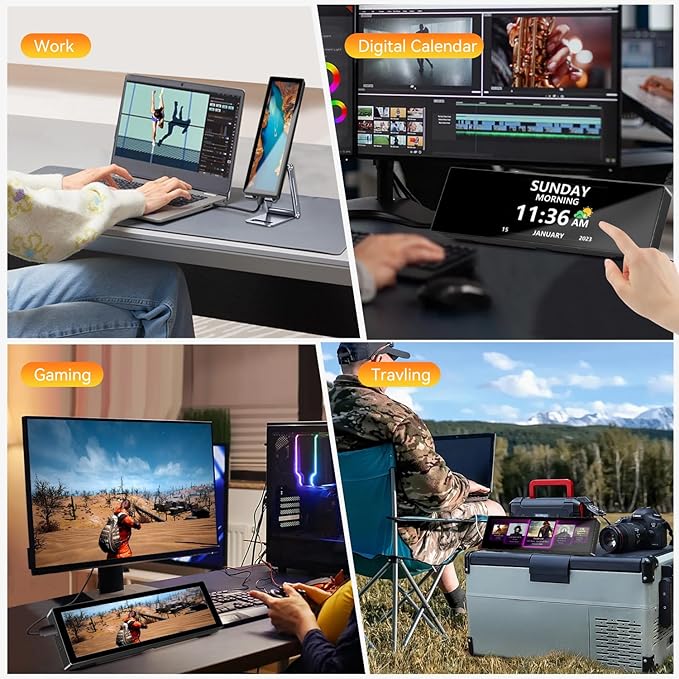 Upgraded 8.8 Inch Small Touchscreen Monitor, PC Temperature Display, PC Sensor Panel Display, IPS USB Mini Screen for Raspberry Pi, AIDA64 CPU RAM Data Monitor ARGB Computer Case