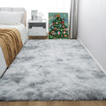 4x6 Light Grey Fluffy Shag Rug for Bedroom, Plush Washable Carpet | Area Rug by KICHOWUA