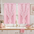 Yinhua Pink Kitchen Curtains 36 Inch Length Double Layer Blackout Curtains by yinhua