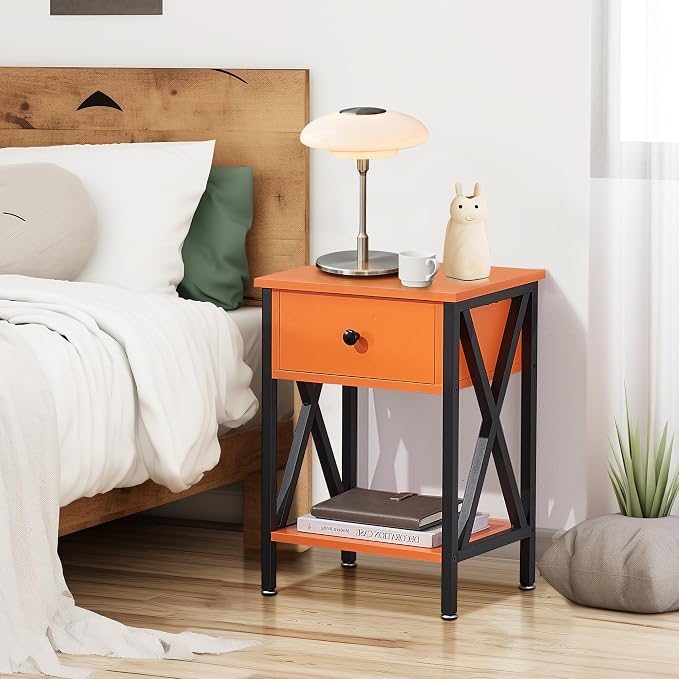VECELO Nightstand, Modern Bedside End Table, Night Stand - Image 2