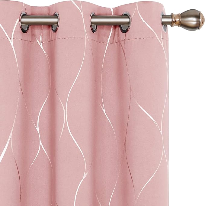 Deconovo Curtains for Living Room, Pattern Blackout Curtains 63 Inches Long | by Unknown