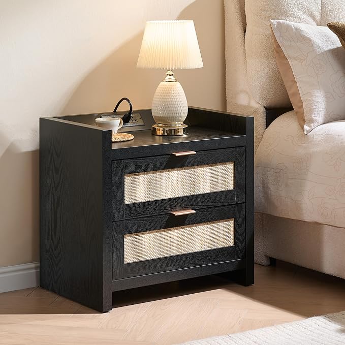 SICOTAS Rattan Night Stand Bedside Table : Nightstand - Image 7