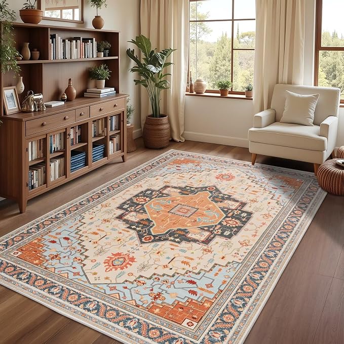 Macgace Washable Vintage Area Rug - Image 3