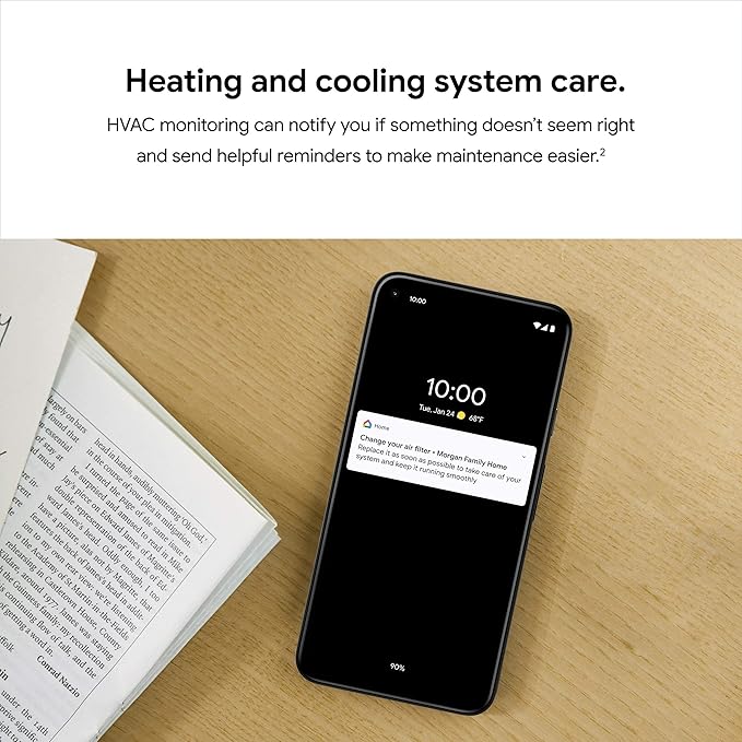 Google Nest Thermostat - Smart Thermostat for Home - Programmable Wifi Thermostat - Charcoal