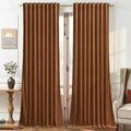 Timeper Burnt Orange Velvet Curtains W62 x L96 inches 2 Panels, Light Blocking by Timeper