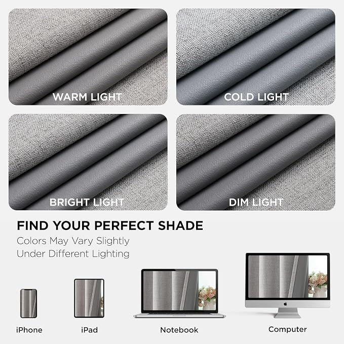 Joydeco Blackout Curtains 63 Inches Long 2 Panels Burg, Room Darkening Curtains - Image 8