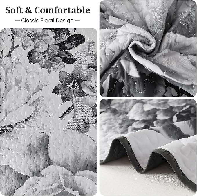 WONGS BEDDING Quilt King Size, Soft Microfiber Lightweight Farmhouse Bed Cover - Image 6