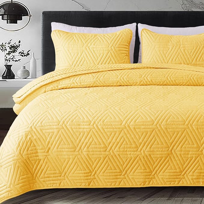 Whale Flotilla Soft Geometric Queen Quilt Set by WHALEFLOTILLA