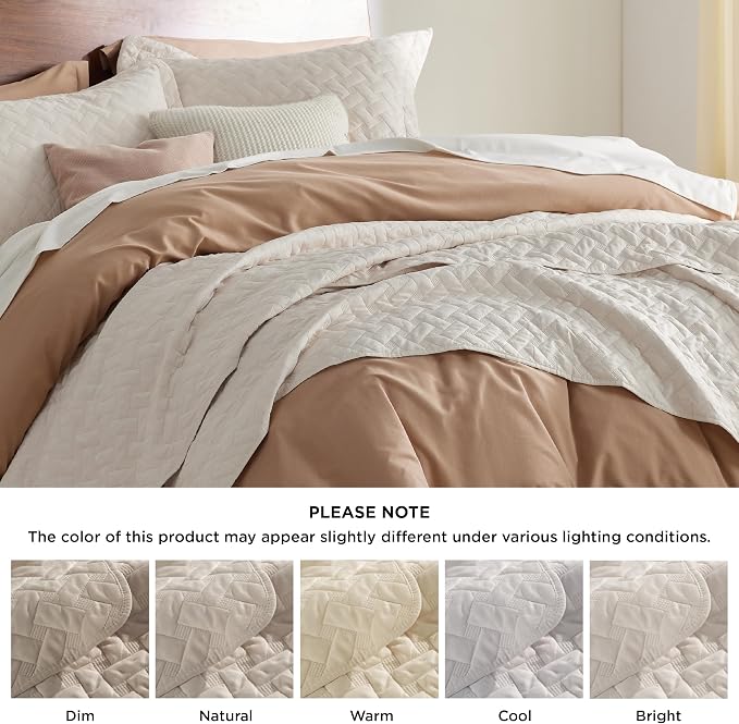 Bedsure California King Quilt, Lightweight Comforter Set, Basket Weave - Image 8