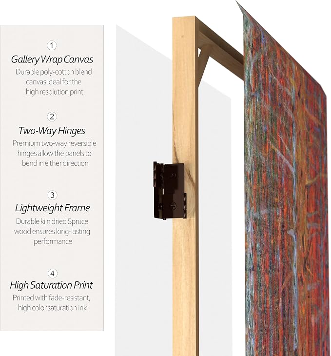 Red Lantern Double Sided Works of Klimt Room Divider - Image 4