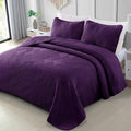 Exclusivo Mezcla Ultrasonic Full Queen Quilt Bedding Set, Deep Purple | by ExclusivoMezcla