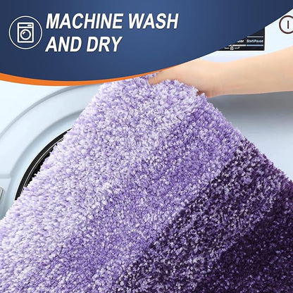 OLANLY Bathroom Runner Rugs 47x17, Extra Soft Absorbent Microfiber Bath Rugs, Rubber Backing, Quick Dry, Machine Washable Bath Mats for Bathroom Floor, Tub and Shower, Home Decor Accessories, Violet