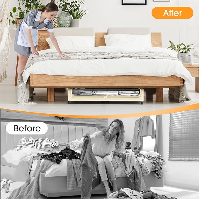 Under Bed Storage with Wheels 1Pack Storage Containers with Clear Window | - Image 6