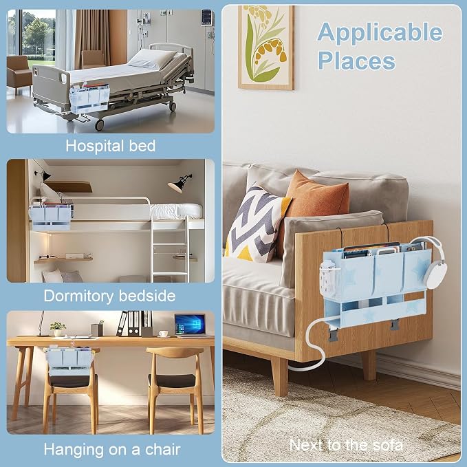 Bedside Caddy Organizer, Dual-Purpose Bedside Storage - Image 8