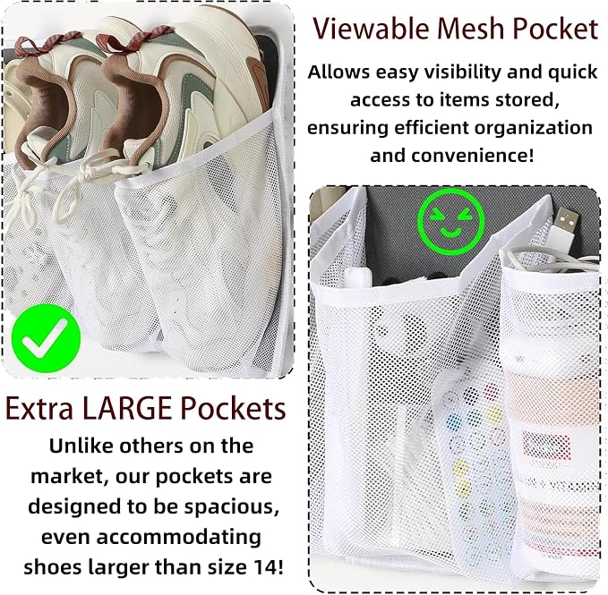 Rv Shoe Storage Solutions for Bedside 16 Extra Large Hanging Organizer | Wall - Image 6
