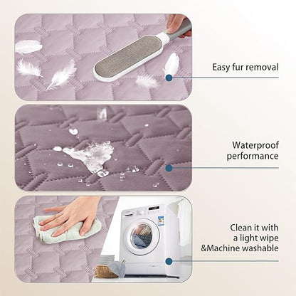 gogobunny 100% Double Sided Waterproof Dog Blanket Soft Pet Bed Cover Reversible Protect Furniture Couch Sofa Car for Puppy Large Dog Cat (Dark Sea Fog/Light Sea Fog, 82x120 Inch (Pack of 1))