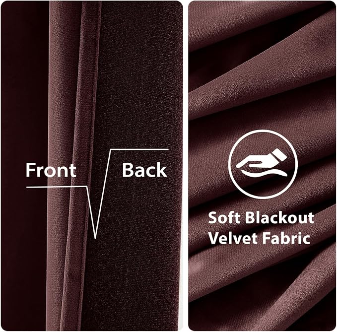 MIULEE Velvet Curtains Christmas Ruby Red 52 x 84 Inch Length Set of 2 | - Image 3