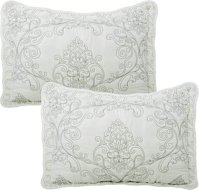 Home Soft Things Damask 4 Piece Bedspread Set, Scalloped Edge Reversible - Image 6