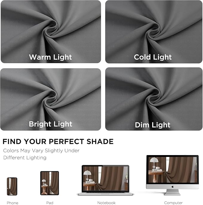 Joydeco Blackout Curtains 96 Inches Long, Thermal Insulated Black Out Curtains - Image 9