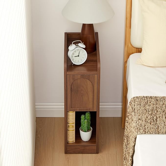 Narrow Nightstands Set of 2, Slim Bedside Tables - Image 6