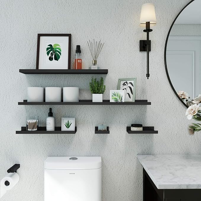Black Floating Shelves for Wall Decor, 40 in Shelf - Image 2
