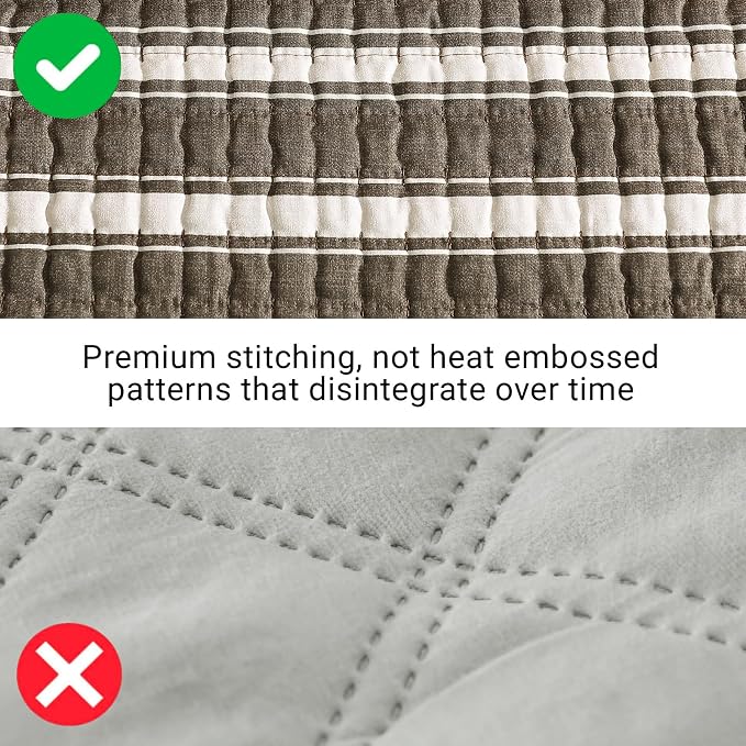 King Size Quilt-Lightweight Bedspreads Brown King Quilt Bedding Set | - Image 6