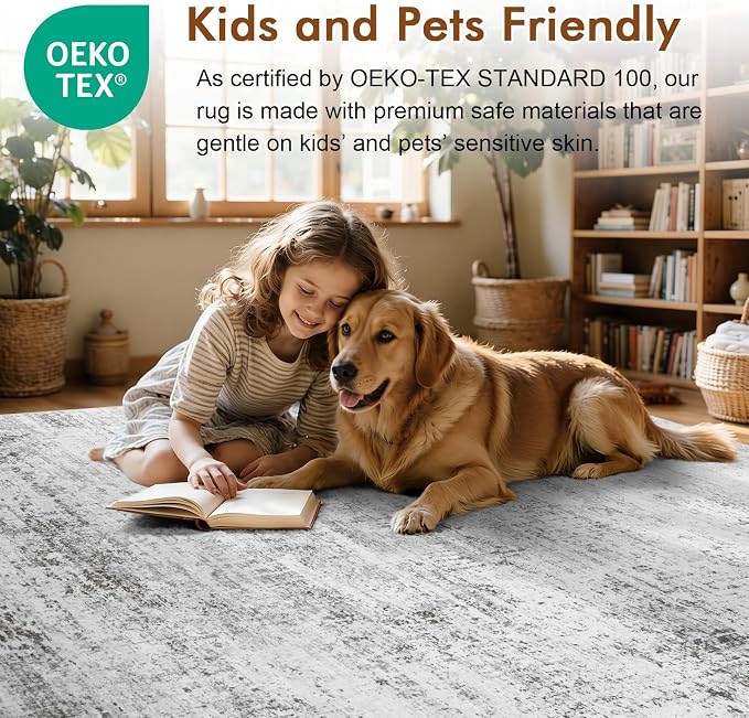 8x10 Ft Large Area Rugs for Living Room, Soft Non-Slip Washable Rugs Modern - Image 5