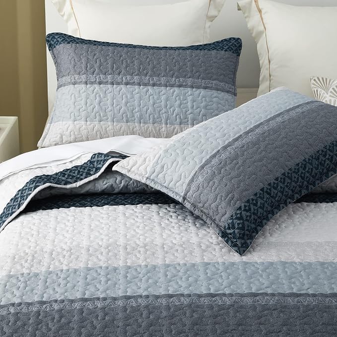 DURLENGEN Quilt Set King Size 3Pcs, Soft Microfiber Lightweight Bedspread - Image 6