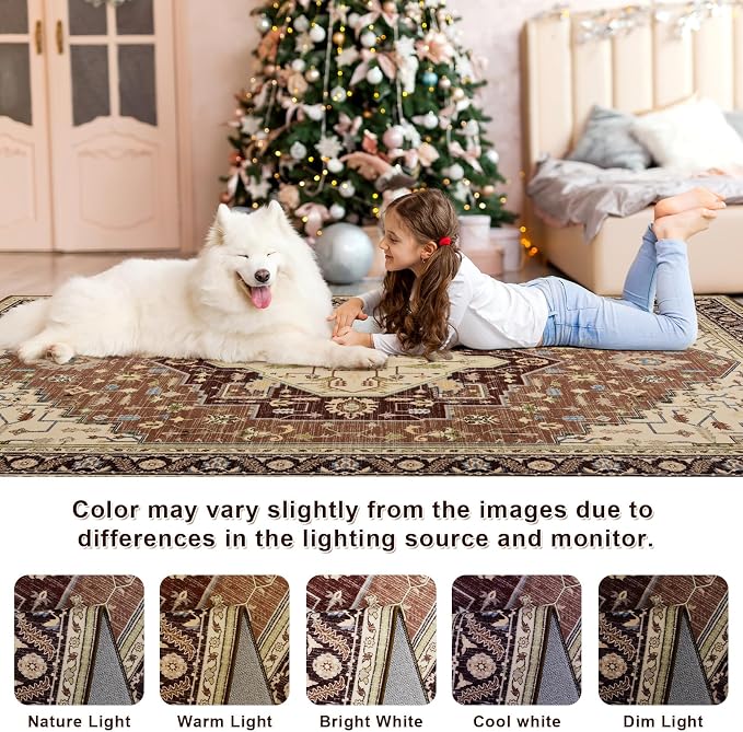 Macgace Washable Vintage Area Rug - Image 7
