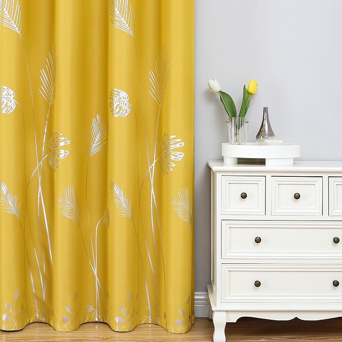 Yellow Blackout Curtains for Living Room, Room Darkening Curtains - Image 2