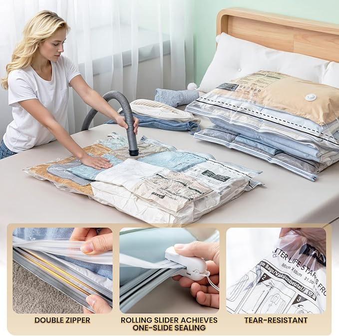 TAILI 10 Pack Vacuum Storage Bags, 2 Size Combo, Space Saver - Image 6
