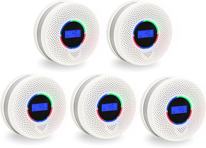 Kesy Upgraded Smoke and Carbon Monoxide Detector 10-Year Lifespan, Dual Sensor Smoke Alarm & Carbon Monoxide Detector (5 Pack)