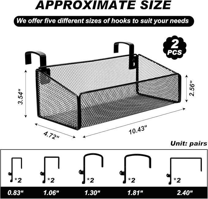 2 Pcs Hanging Bedside Caddy Shelf - Image 2
