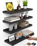 BAYKA Black Floating Shelves 15.7in, Wall Mount Rustic Wood Shelf | Easy Install by Bayka
