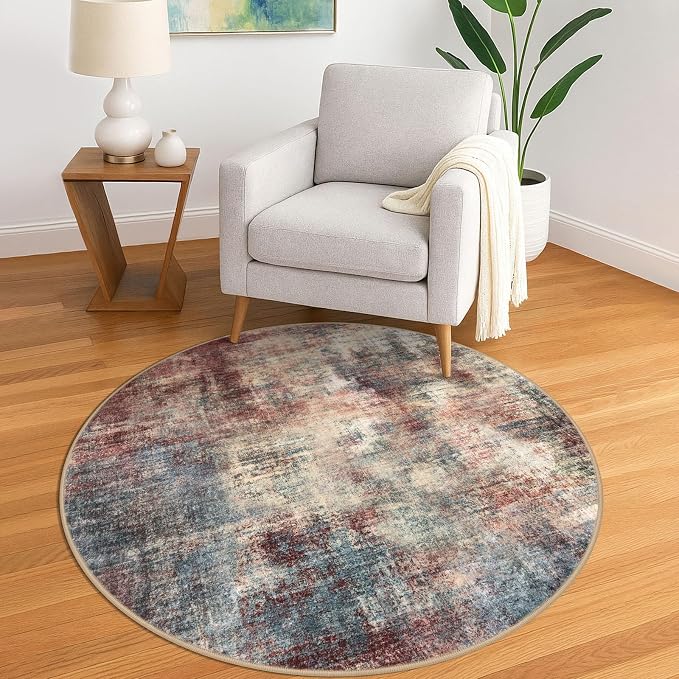 Round Area Rug 5 Ft Circle Entryway Rugs Round Washable Door Mat Indoor Entrance by iOhouze