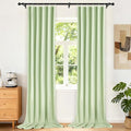 Etherealveil Pastel Green Pinch Pleated Blackout Curtains 2 Panels 40"x108" | by Etherealveil