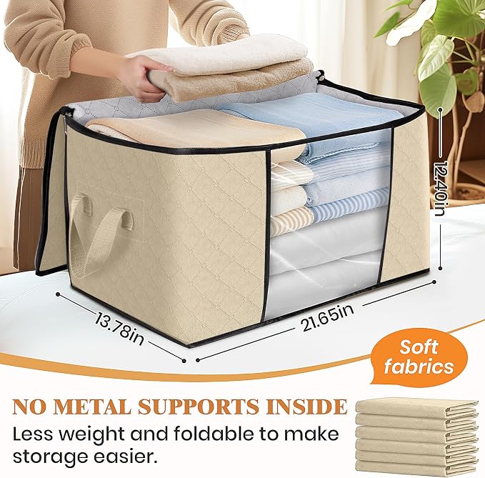 8 Pack Storage Bags for Clothes Blanket Storage Bins - Image 2