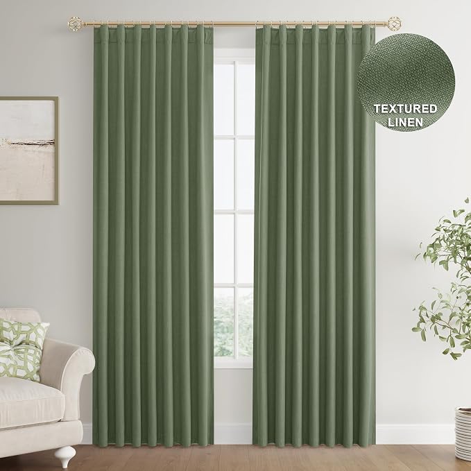 Joywell 100% Blackout Linen Curtains 84 Inch - Image 8