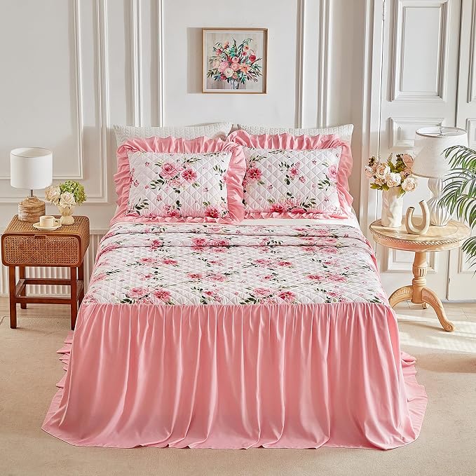 UOZZI BEDDING Ruffle Skirt Bedspread Set - Image 2