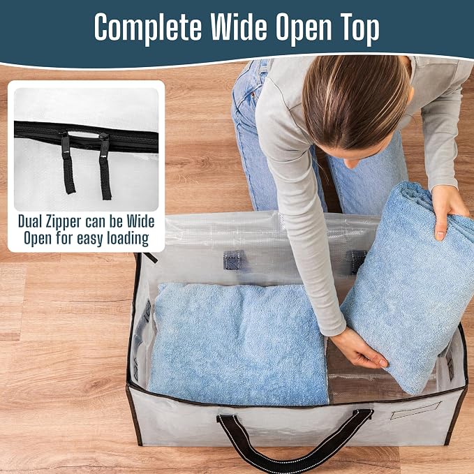 VENO Moving Bags, Storage Bags, Wide Open Top, 4 Pack | Moving boxes Alternative - Image 3