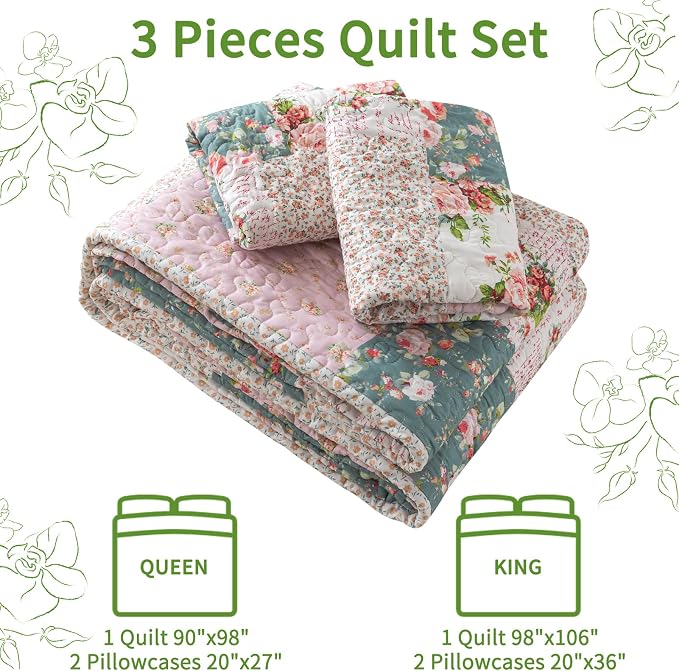 VAPUTAR Farmhouse King Size Quilt Bedding Set - Image 6