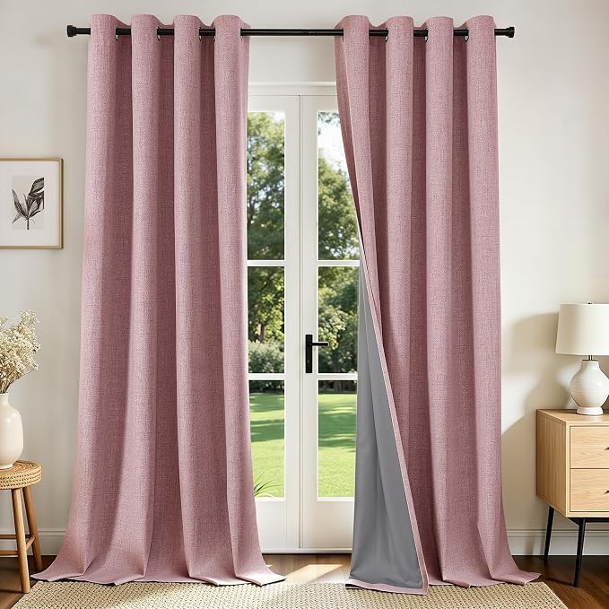 Joydeco Blackout Curtains 120 Inches Long 2 Panels Burg, Room Darkening Curtains by JOYDECO