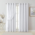 Bujasso White Full Blackout Curtain Panels by Bujasso