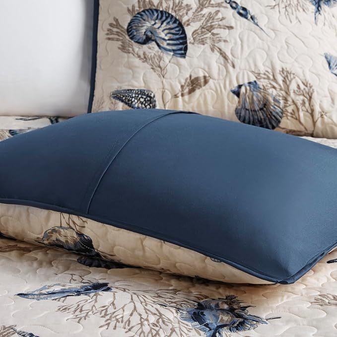 Madison Park Cottage Coastal Starfish Blue Queen Bedspread Set, Machine Washable - Image 5